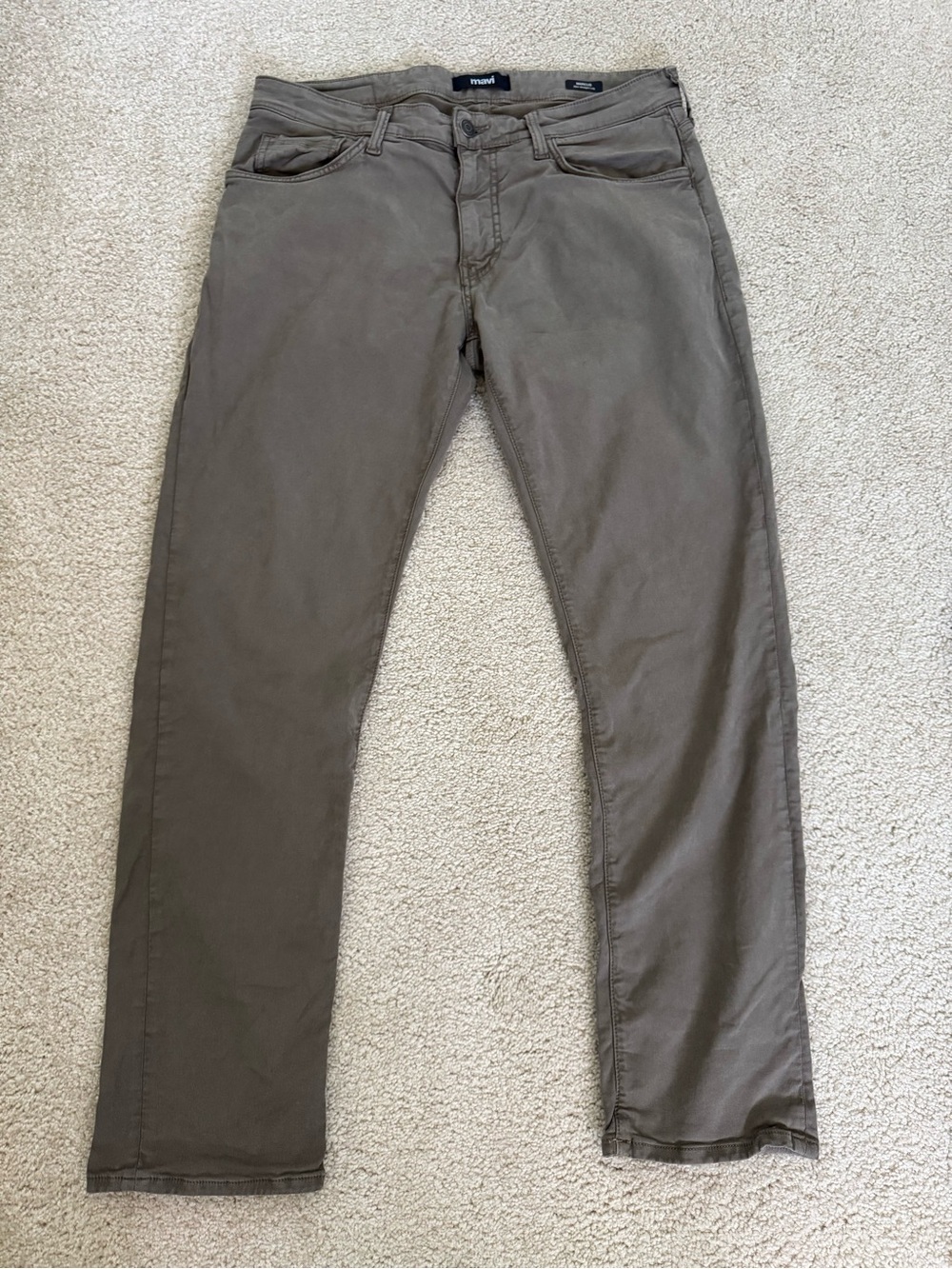 Mavi Men’s Slim Straight Jeans in Taupe Brown